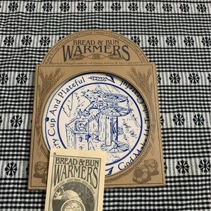 Charming Bread and Bun Warmer with Blue Design